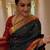 black silk blend banarasi jacuard work festive saree with unstitched blouse piece