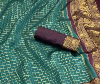 rama maroon silk blend banarasi jacuard work festive saree with unstitched blouse piece 2