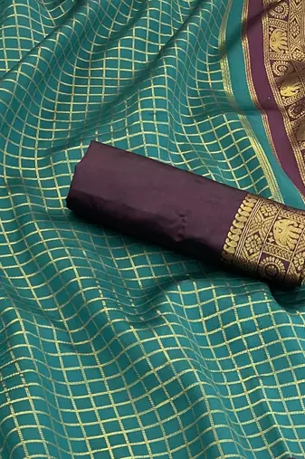 rama maroon silk blend banarasi jacuard work festive saree with unstitched blouse piece