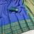 sky blue rama silk blend banarasi jacuard work festive saree with unstitched blouse piece