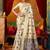 cream modal silk blend woven katha designer ethnic graceful saree