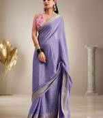 levander chiffon fabric smart festive graceful saree