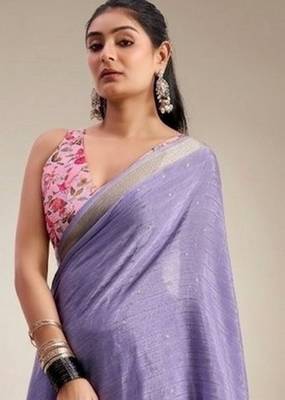 levander chiffon fabric smart festive graceful saree 3