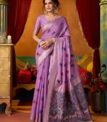 purple modal silk blend woven katha designer ethnic graceful saree