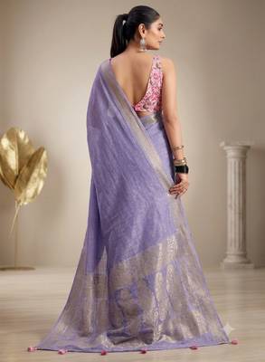 levander chiffon fabric smart festive graceful saree 4