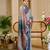sky blue cotton blend zari weaving floral digital print festive saree with unstitched blouse piece