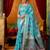 blue modal silk blend woven katha designer ethnic graceful saree