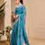 morpich cotton blend zari weaving floral digital print festive saree with unstitched blouse piece