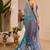 morpich cotton blend zari weaving floral digital print festive saree with unstitched blouse piece