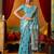 blue modal silk blend woven katha designer ethnic graceful saree
