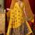 yellow modal silk blend woven katha designer ethnic graceful saree