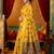 yellow modal silk blend woven katha designer ethnic graceful saree