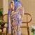 cream blue cotton blend zari weaving floral digital print festive saree with unstitched blouse piece