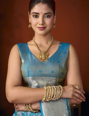 firozi soft silk blend woven jacquard designer graceful ethnic saree 5