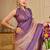 peach wine cotton blend zari weaving floral digital print festive saree with unstitched blouse piece