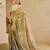 cream cotton blend zari weaving floral digital print festive saree with unstitched blouse piece