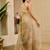 cream cotton blend zari weaving floral digital print festive saree with unstitched blouse piece