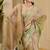 cream cotton blend zari weaving floral digital print festive saree with unstitched blouse piece