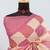 cream pink cotton blend zari weaving floral digital print festive saree with unstitched blouse piece