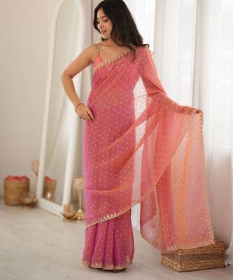 gajri smart moss butti designer classy ceremonial saree 5