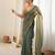 green smart moss butti designer classy ceremonial saree