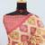 cream pink cotton blend zari weaving floral digital print festive saree with unstitched blouse piece
