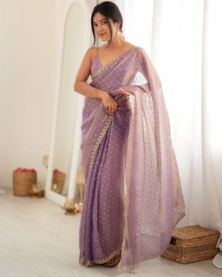 purple smart moss butti designer classy ceremonial saree 5
