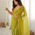 olive smart moss butti designer classy ceremonial saree