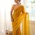 yellow smart moss butti designer classy ceremonial saree