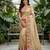 beige smart manipuri silk blend saree with multy thread embroidery work looks