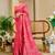 pink cotton blend zari weaving floral digital print festive saree with unstitched blouse piece