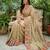 beige smart manipuri silk blend saree with multy thread embroidery work looks