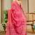 pink cotton blend zari weaving floral digital print festive saree with unstitched blouse piece