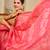 pink cotton blend zari weaving floral digital print festive saree with unstitched blouse piece