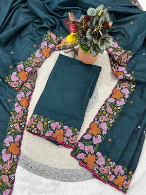 green smart manipuri silk blend saree with multy thread embroidery work looks 5