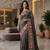 grey smart manipuri silk blend saree with multy thread embroidery work looks