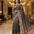 grey smart manipuri silk blend saree with multy thread embroidery work looks