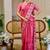 pink cotton blend zari weaving floral digital print festive saree with unstitched blouse piece