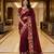maroon smart manipuri silk blend saree with multy thread embroidery work looks