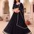 BLACK SOFT GEORGETTE ZARI COARDING WORK LEHRIYA PRINT LEHENGA CHOLI - FREE SIZE 