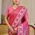 pink cotton blend zari weaving floral digital print festive saree with unstitched blouse piece