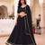 BLACK SOFT GEORGETTE ZARI COARDING WORK LEHRIYA PRINT LEHENGA CHOLI - FREE SIZE 