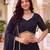 BLACK SOFT GEORGETTE ZARI COARDING WORK LEHRIYA PRINT LEHENGA CHOLI - FREE SIZE 