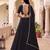 BLACK SOFT GEORGETTE ZARI COARDING WORK LEHRIYA PRINT LEHENGA CHOLI - FREE SIZE 