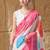 pink satin fabric stylish bandhani printed ready to wear saree