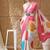 pink satin fabric stylish bandhani printed ready to wear saree
