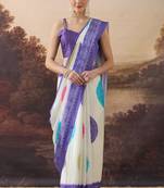 lavender satin fabric stylish bandhani printed ready to wear saree