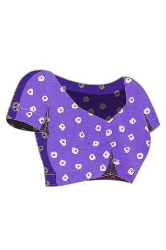 lavender satin fabric stylish bandhani printed ready to wear saree