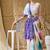 lavender satin fabric stylish bandhani printed ready to wear saree