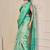 rama cotton blend zari weaving floral digital print festive saree with unstitched blouse piece